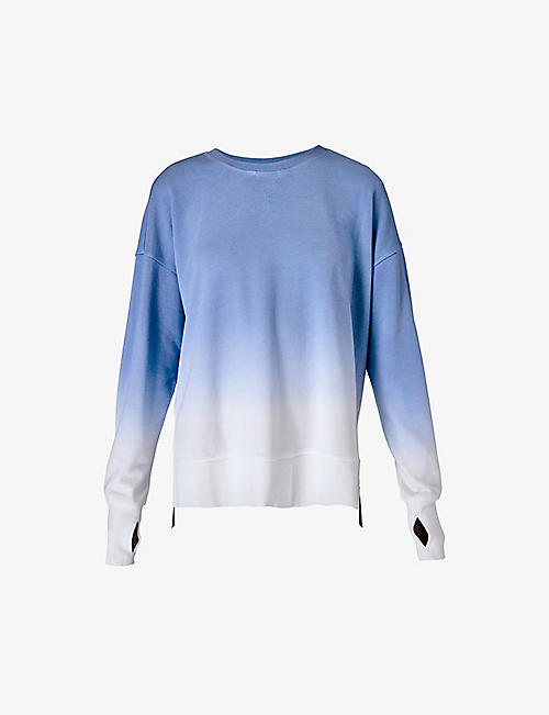 SWEATY BETTY: After Class ombre relaxed-fit cotton-blend jumper