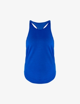 Shop Sweaty Betty Women's Lightning Blue Breathe Easy Run Stretch Recycled-polyester Tank Top