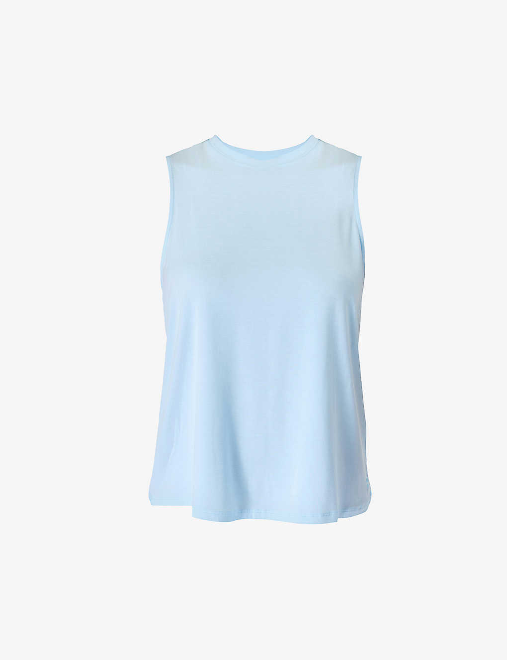 Sweaty Betty Womens Ice Blue Draped-back Relaxed-fit Stretch-jersey Tank Top