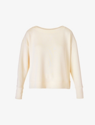 Sweaty Betty Womens Shell White Cloudweight Lightweight Relaxed-fit Stretch Recycled-polyester Jumpe In Shell White
