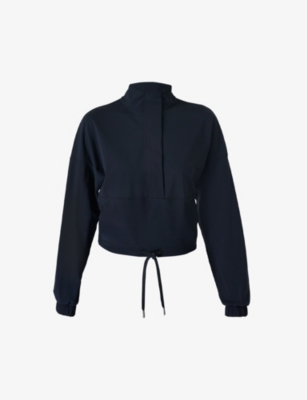 Shop Sweaty Betty Women's Black Explorer Half Zip-fastened Stretch-nylon Jacket