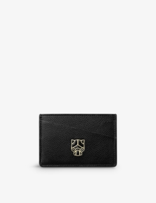 Cartier Panthère Graphique De  Leather Card Holder In Black