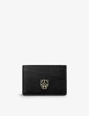 Cartier Womens Panthère Graphique De  Leather Card Holder In Black