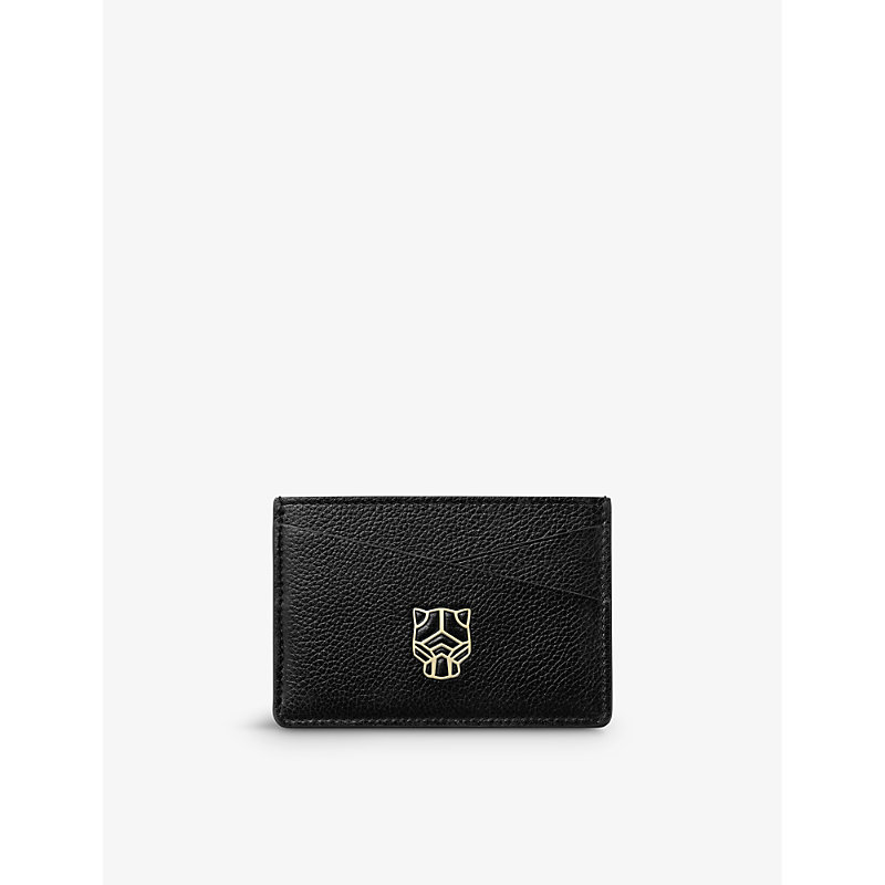 Cartier Trouserhère Graphique De  Leather Card Holder In Black