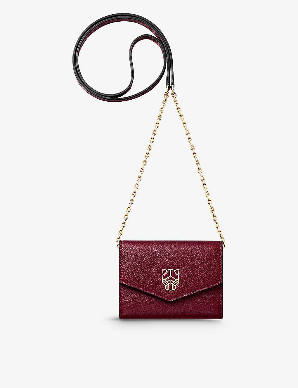 Cartier Panthère De  Mini Chain Leather Wallet-on-chain In Red