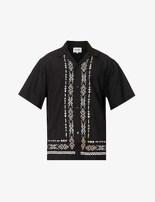 CARHARTT WIP: Coba embroidered camp-collar regular-fit woven shirt