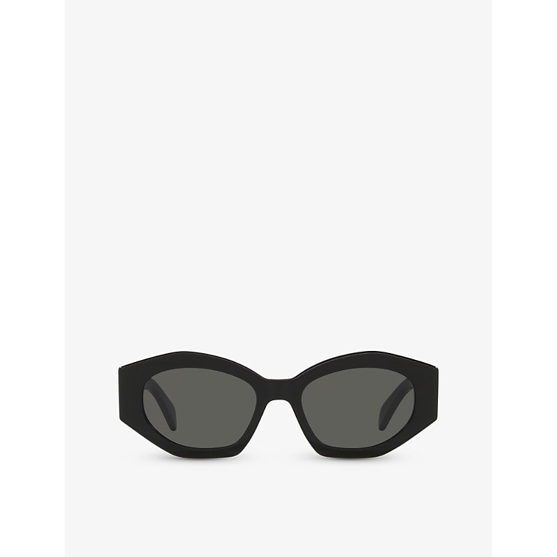 Celine Womens Black Cl40238u Oval-frame Acetate Sunglasses