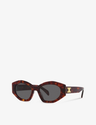 Celine Womens Yellow Cl40238u Oval-frame Acetate Sunglasses In Yellow