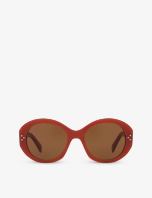 Celine Womens Red Cl40240i Round-frame Acetate Sunglasses