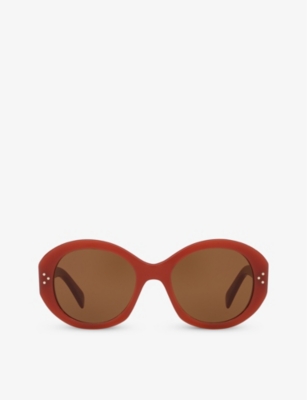 Celine Womens Red Cl40240i Round-frame Acetate Sunglasses  display picture 1
