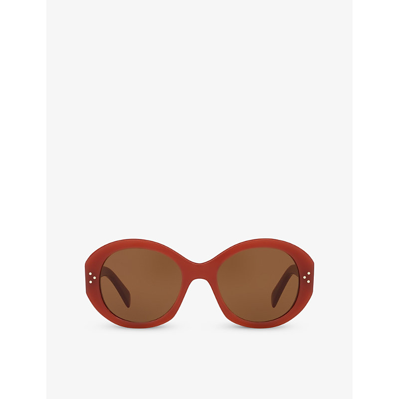 Celine Womens Red Cl40240i Round-frame Acetate Sunglasses