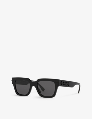 Fendi Womens Black Fe40078i Irregular-frame Acetate Sunglasses In Black