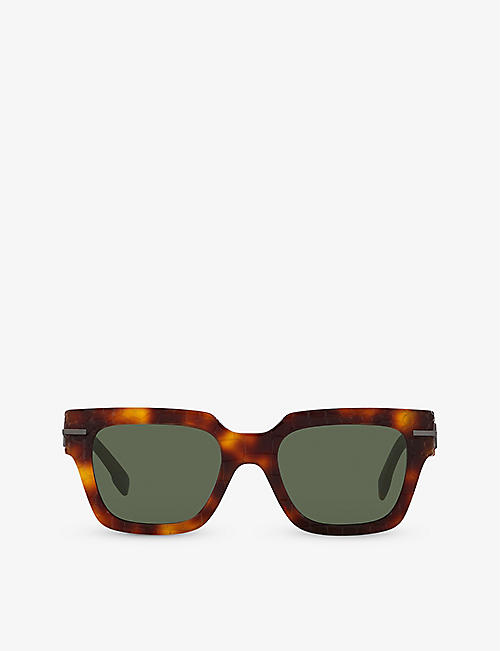 FENDI: FE40078I irregular-frame tortoiseshell acetate sunglasses