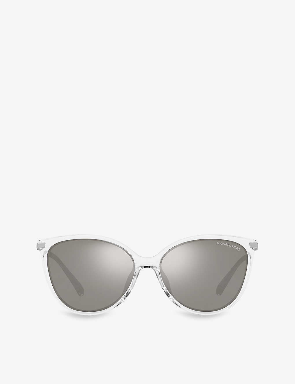 Shop Michael Kors Women's Clear Mk2184u Dupont Cat Eye Injected Sunglasses