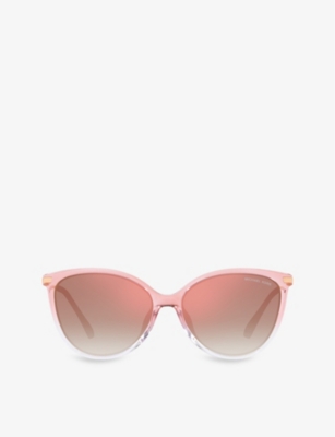 Shop Michael Kors Women's Pink Mk2184u Dupont Cat Eye Injected Sunglasses