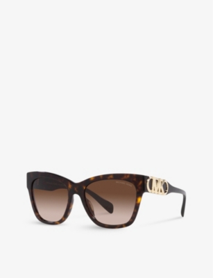 Shop Michael Kors Women's Brown Mk2182u Empire Butterfly-frame Tortoiseshell Acetate Sunglasses