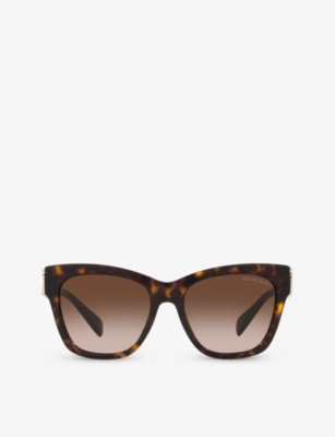 Shop Michael Kors Women's Brown Mk2182u Empire Butterfly-frame Tortoiseshell Acetate Sunglasses