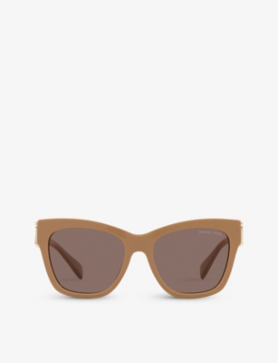 Shop Michael Kors Women's Brown Mk2182u Empire Square Square-frame Acetate Sunglasses