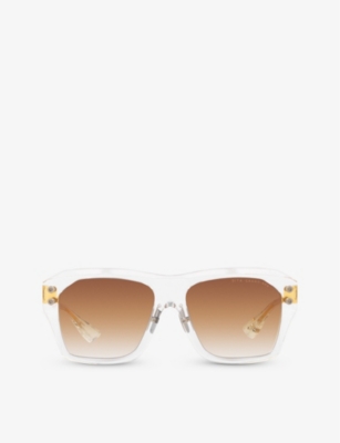 Dita Womens Clear D4000425 Grand-apx Square-frame Acetate Sunglasses