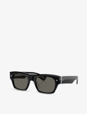 Shop Oliver Peoples Womens Black Ov5514su Kasdan Rectangular-frame Acetate Sunglasses