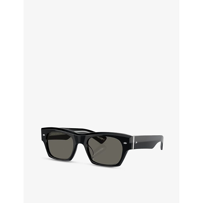 Shop Oliver Peoples Women's Black Ov5514su Kasdan Rectangular-frame Acetate Sunglasses
