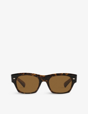 OLIVER PEOPLES: OV5514SU Kasdan rectangular-frame tortoiseshell acetate sunglasses