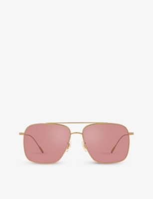 Oliver Peoples Dresner Aviator-frame Sunglasses In Gold