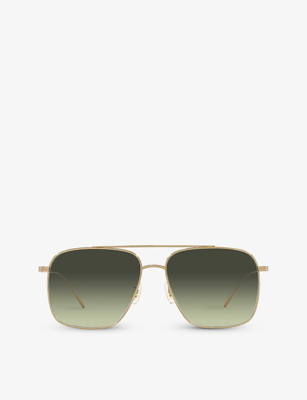 Oliver Peoples Womens Gold Ov1320st Dresner Aviator-frame Titanium Sunglasses