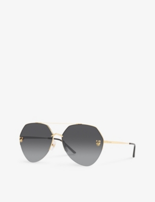 Cartier Womens Gold 6l001602 Ct0355s Round-frame Metal Sunglasses In Gold