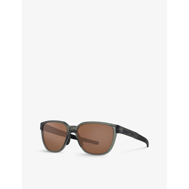 Shop Oakley Women's Grey Oo9250 Acuator Rectangle-frame Acetate Sunglasses