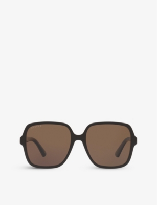 Gucci Womens Black Gg1189s Square-frame Acetate Sunglasses