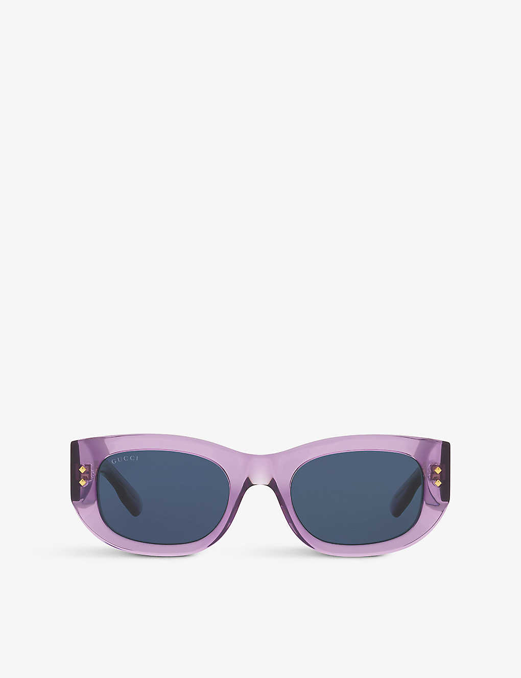Gucci Womens Purple Gc001936 Gg1215s Rectangle-frame Acetate Sunglasses
