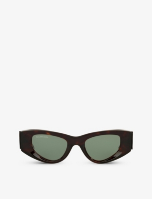 BALENCIAGA: BB0243S cat-eye tortoiseshell acetate sunglasses