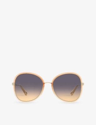 Chloé Chloe Womens Orange Ch0030s Butterfly-frame Acetate Sunglasses