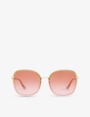 Chloé Chloe Womens Yellow Ch0031s Square-frame Acetate Sunglasses