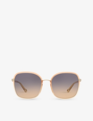 Chloé Chloe Womens Orange Ch0031s Square-frame Acetate Sunglasses