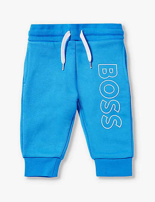 BOSS: Logo-print elasticated-waist cotton-jersey jogging bottoms 6-36 months