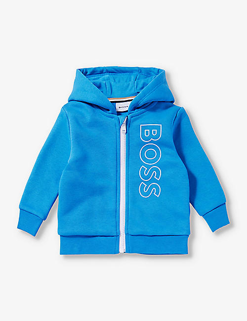 BOSS: Logo-print cotton-blend hoody 6 months-3 years