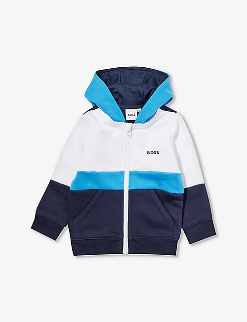 BOSS: Logo-embossed cotton-blend hoody 3 months-3 years