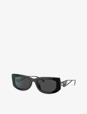Prada Acetate Rectangle Pr14ys Sunglasses In Black