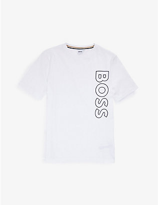 BOSS: Logo-print short-sleeved cotton-jersey T-shirt 4-16 years