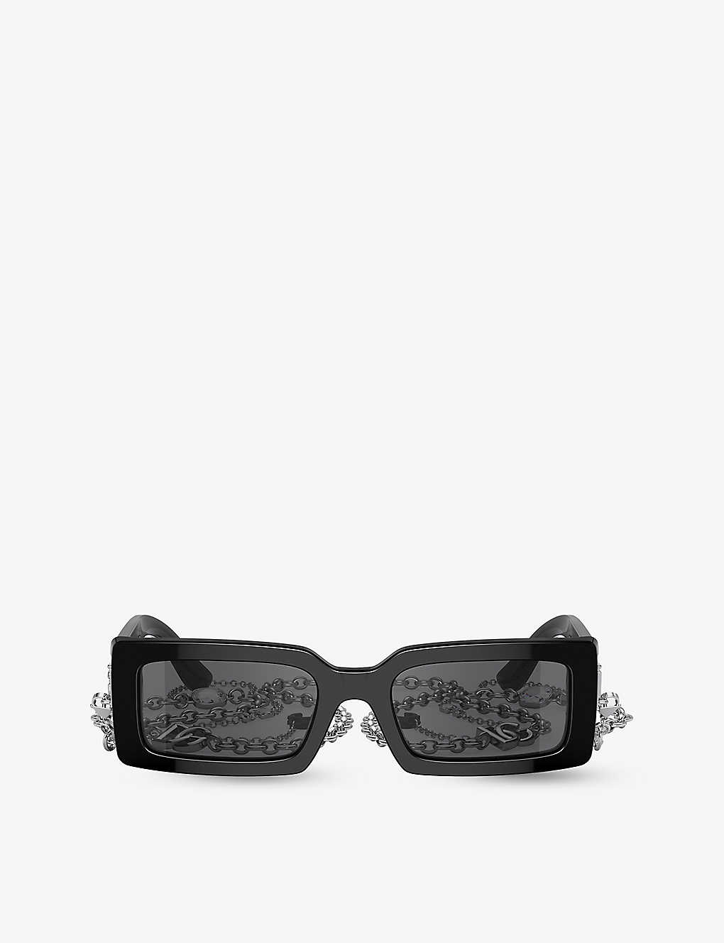Dolce & Gabbana Dg4413 Square-frame Acetate Sunglasses In Black