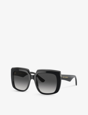 Dolce & Gabbana Womens Black Dg4414 Square-frame Acetate Sunglasses In Black