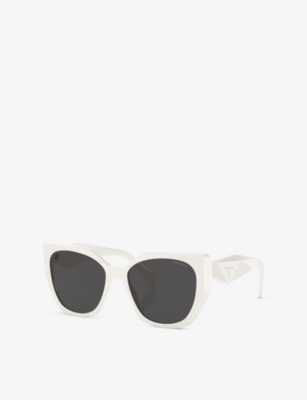 Shop Prada Womens White Pr 19zs Pillow-fame Acetate Sunglasses