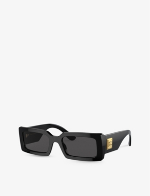 Dolce & Gabbana Dg4416 Rectangle-frame Acetate Sunglasses In Black