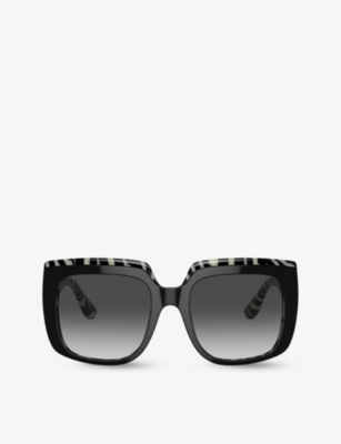 Shop Dolce & Gabbana Dg4414 Square-frame Acetate Sunglasses In Black