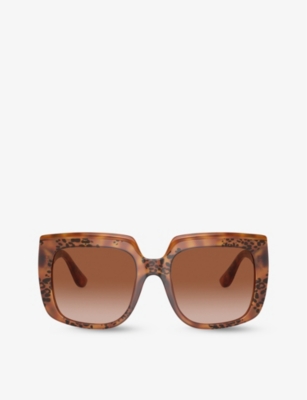 Dolce & Gabbana Dg4414 Square-frame Acetate Sunglasses In Brown