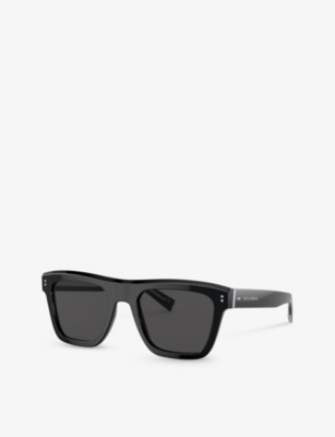 Shop Dolce & Gabbana Women's Black Dg4420 Square-frame Acetate Sunglasses