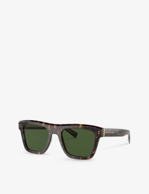 Shop Dolce & Gabbana Women's Brown Dg4420 Square-frame Acetate Sunglasses