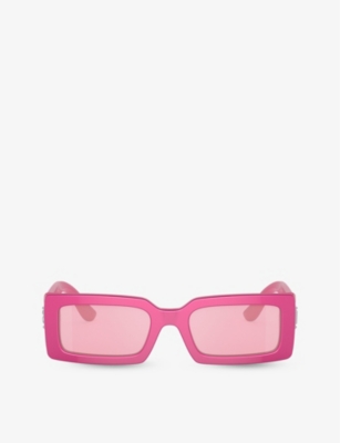 Dolce & Gabbana Dg4416 Rectangle-frame Acetate Sunglasses In Pink